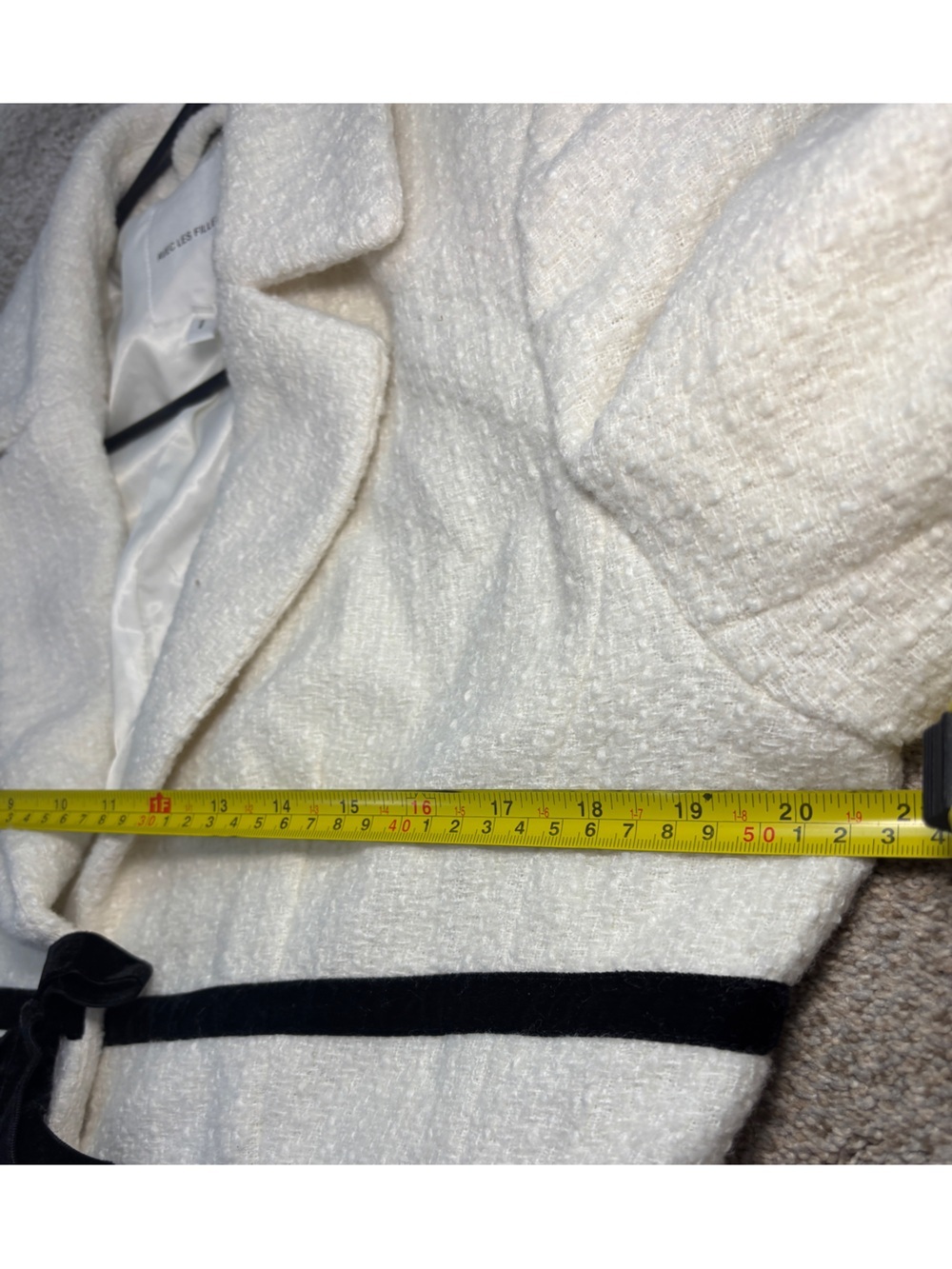 Avec Les Filles Bow Tweed Crop Jacket Minimalist Modern Sleek XL business casual - Picture 9 of 15